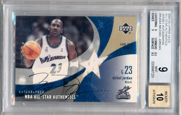 Upper Deck 2002-2003 All Star Authentics Jersey Autographs #MJ-AAA Michael Jordan 4/25 / BGS Grade 9 / Auto Grade 10