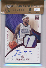 Panini 2012-2013 Immaculate Collection Rookie Card #133 Isiah Thomas 22/25 / BGS Grade 8 / Auto Grade 10