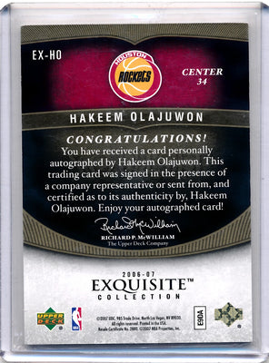 Upper Deck 2006-2007 Exquisite Collection Exquisite Enshrinements #EXHO Hakeem Olajuwon 2/25