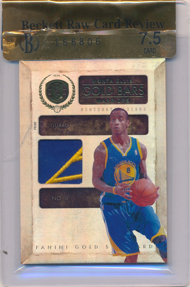 Panini 2011-2010 Gold Standard Gold Bars #11 Monta Ellis 4/25 / BGS Grade 7.5