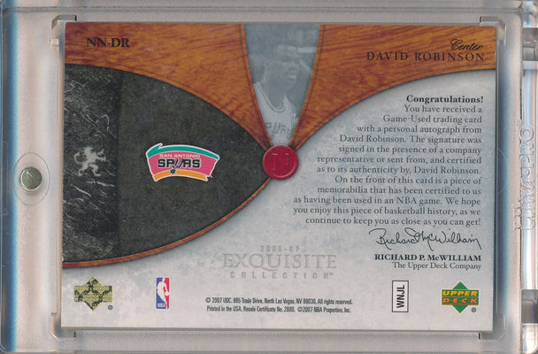 Upper Deck 2006-2007 Exquisite Collection Noble Nameplates #NN-DR David Robinson 24/25