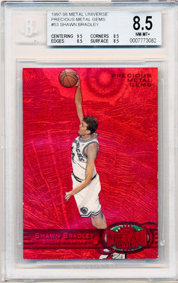 Skybox 1997-1998 Metal Universe Championship Precious Metal Gems Red #53 Shawn Bradley 89/100 / BGS Grade 8.5