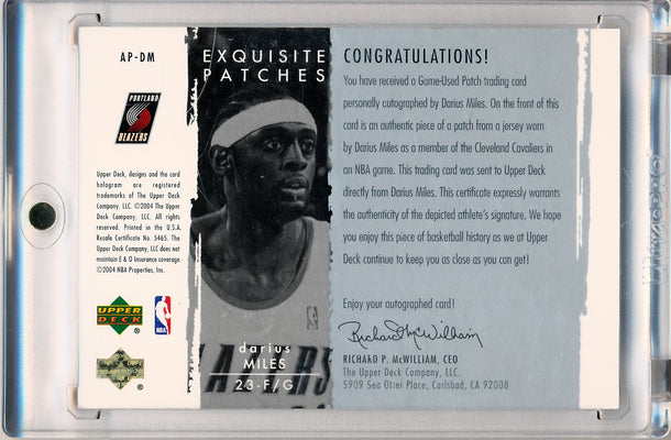 Upper Deck 2003-2004 Exquisite Collection Patches Autographs #AP-DM Trail Blazers 64/100