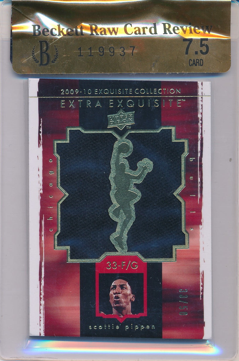 Upper Deck 2009-2010 Exquisite Collection Extra Exquisite #X-SP Scottie Pippen 33/50 / BGS Grade 7.5