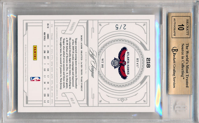 Panini 2009-2010 National Treasures Century Platinum #218 Jeff Teague 2/5 / BGS Grade 9.5 / Auto Grade 10