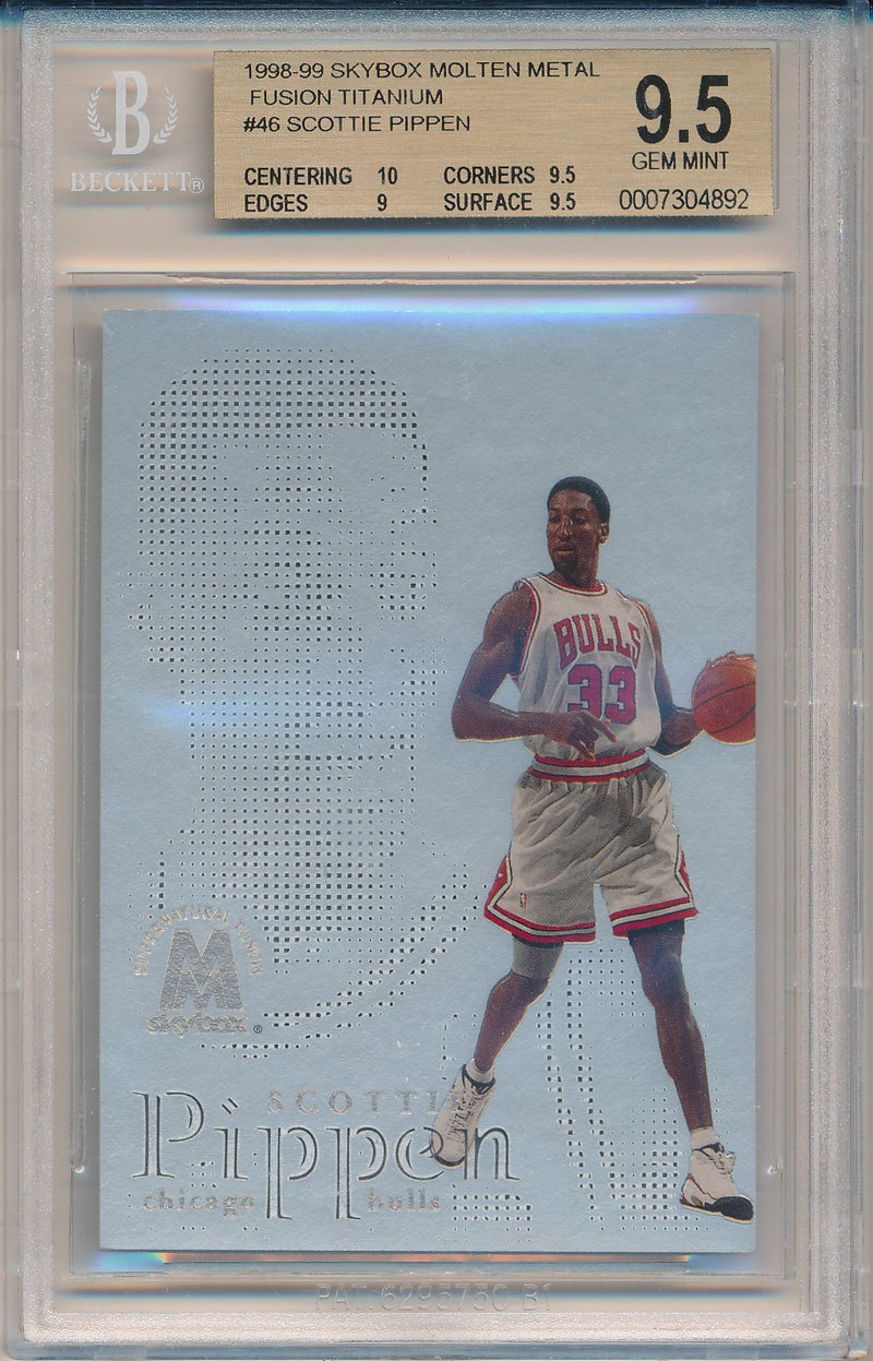 SkyBox 1998-1999 SkyBox Molten Metal Fusion Titanium #46F Scottie Pippen 67/250 / BGS Grade 9.5