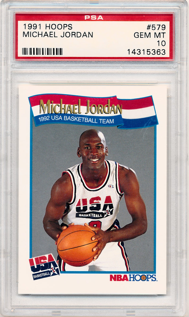 Hoops 1991 USA Basketball NBA Hoops #579 Michael Jordan  / PSA Grade 10