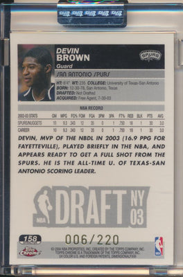 Topps  2003-2004 Chrome  X-Fractor #158 Devin Brown 6/220