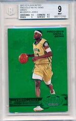 Upper Deck 2011-12 Fleer Retro Precious Metal Gems GREEN #PM-4 Lebron James 2/10 / BGS Grade 9