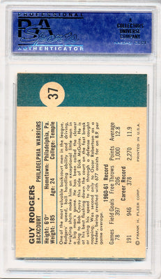 Fleer 1961 Philadelphia Warriors  #37 Guy Rodgers  / PSA Grade 7