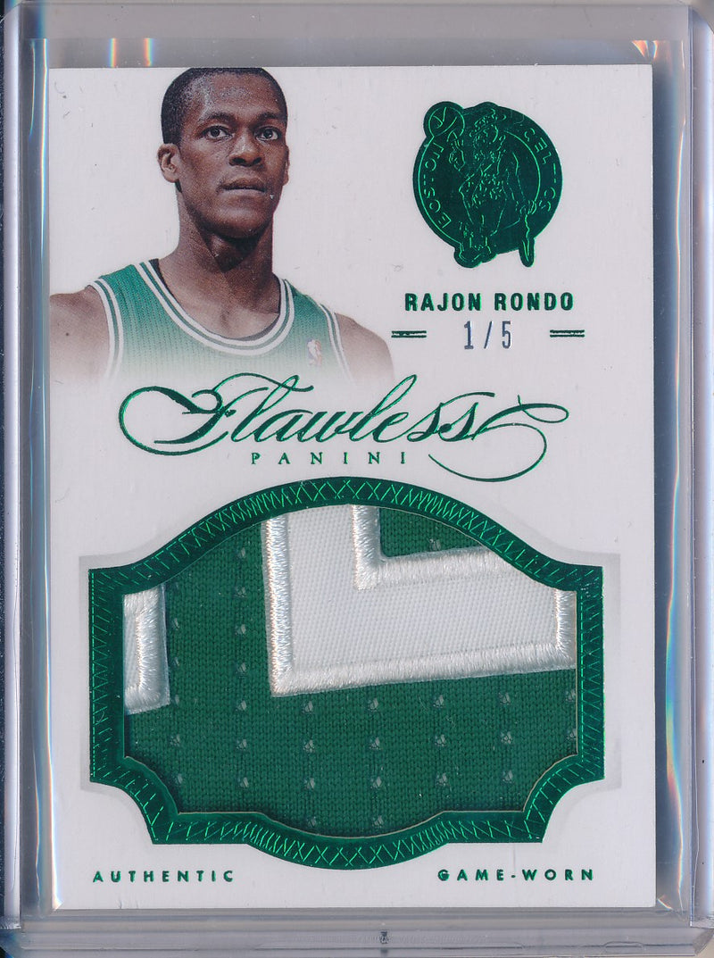 Panini 2012-2013 Flawless Emerald Jumbo Patches #31 Rajon Rondo 1/5