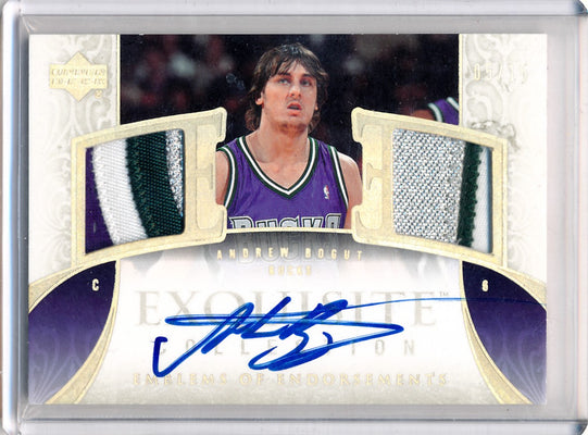 Upper Deck 2005-2006 Exquisite Collection Emblems Of Endorsement #EMAB Andrew Bogut 5/15