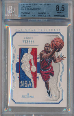 Panini 2015-2016 National Treasures LogoMan #40 Chris Webber 1/1 / BGS Grade 8.5