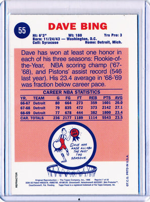 Topps 1996-1997 Finest Reprint Refractor #55 Dave Bing