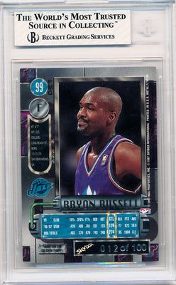 Skybox 1997-1998 Metal Universe Championship Precious Metal Gems Red #99 Bryon Russell 12/100 / BGS Grade 8