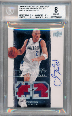 Upper Deck 2009-2010 Exquisite Collection Numbers #NPJK Jason Kidd 2/2 / BGS Grade 8 / Auto Grade 10