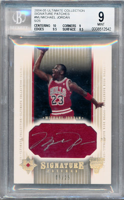 Upper Deck 2004-2005 Ultimate Collection Signature Patches #SP-MJ Michael Jordan 5/25 / BGS Grade 9 / Auto Grade 10