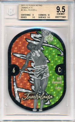 Upper Deck 2011-12 Fleer Retro Jambalaya #3/21JB Bill Russell  / BGS Grade 9.5