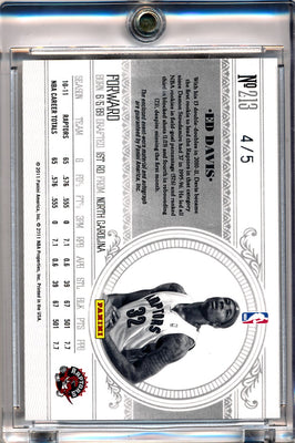 Panini 2010-2011 National Treasures  Century Platinum #213 Ed Davis 4/5