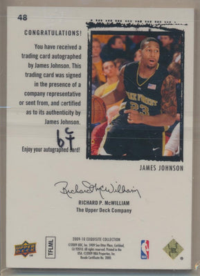 Upper Deck 2009-2010 Exquisite Collection Rookie Auto #48 James Johnson 22/225