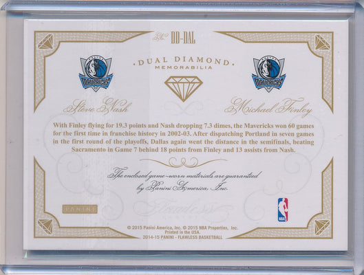 Panini 2014-2015 Flawless Emerald Dual Diamond Patches #DD-DAL Steve Nash/ Michael Finley 2/5