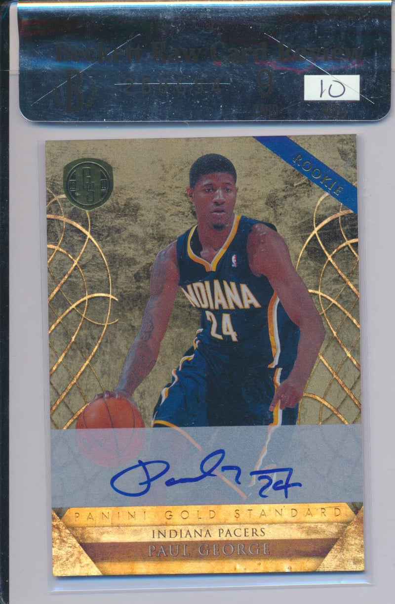 Panini 2010-2011 Gold Standard RC Auto #222 Paul George 187/299 / BGS Grade 9 / Auto Grade 10