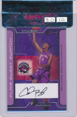 Fleer 2003-2004 Flair Fleer Sweet Swatch #SSA-CB Chris Bosh 1/1 / PSA Grade 8 / Auto Grade 10