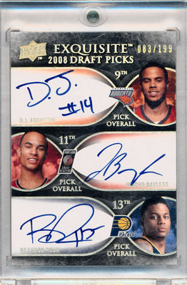 Upper Deck 2007-2008 Exquisite Collection Draft Picks Reservation #DPJ D.J. Augustin / Jerryd Bayless / Brandon Rush 83/199