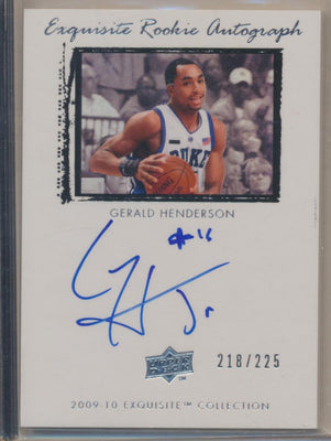 Upper Deck 2009-2010 Exquisite Collection Rookie Auto #60 Gerald Henderson 218/225