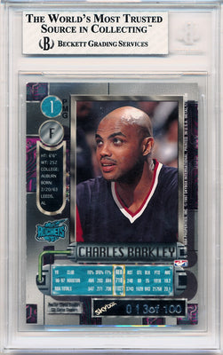 Skybox 1997-1998 Metal Universe Championship Precious Metal Gems Green #1 Charles Barkley 13/100 / BGS Grade 8