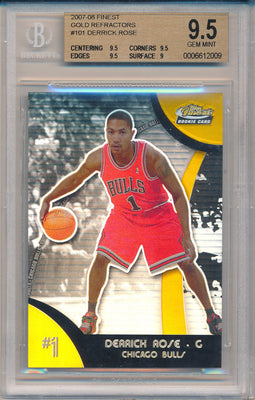 Topps 2007-08 Finest Gold Refractors #101 Derrick Rose 25/25 / BGS Grade 9.5