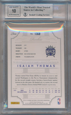 Panini 2012-2013 National Treasures NBA Logoman Autographs #132 Isiah Thomas 1/1 / BGS Grade 8.5 / Auto Grade 10