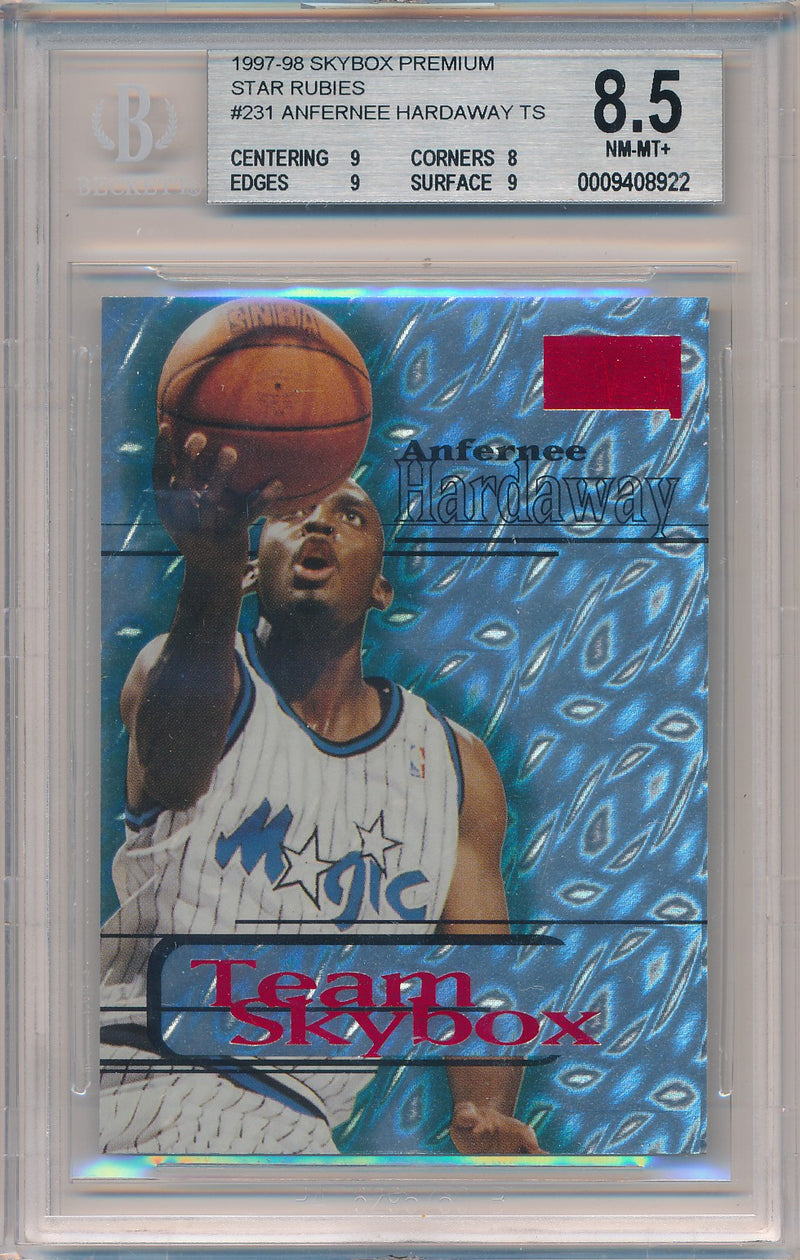 SkyBox 1997-1998 Premium Star Rubies #231 Anfernee Hardaway 21/50 / BGS Grade 8.5