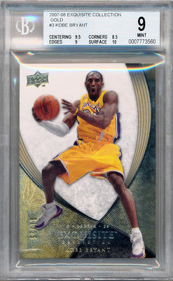 Upper Deck 2007-2008 Exquisite Collection Gold #3 Kobe Bryant 11/25 / BGS Grade 9