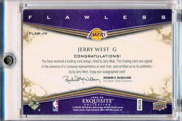 Upper Deck 2008-2009 Exquisite Collection Flawless Autographs #FLAW-JW Jerry West 18/25