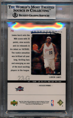 Upper Deck 2003-2004 Exquisite Collection Equisite Rookie Gold #78 Lebron James 06/25 / BGS Grade 9