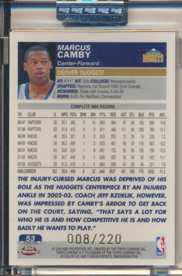 Topps  2003-2004 Chrome  X-Fractor #53 Marcus Camby 8/220