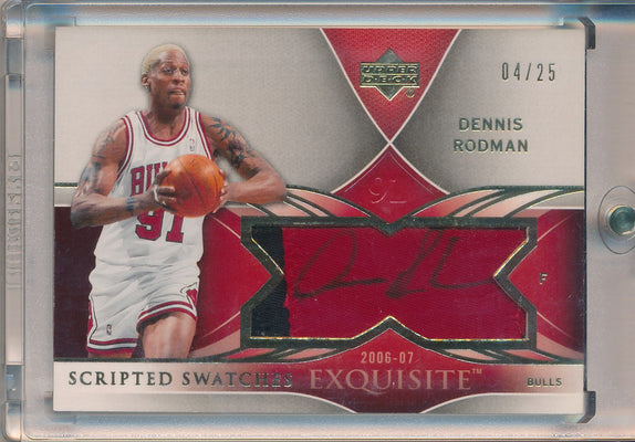 Upper Deck 2006-2007 Exquisite Collection Scripted Swatches #SS-DE Dennis Rodman 4/25