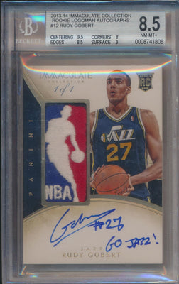 Panini 2013-2014 Immaculate Rookie Logoman Autos #12 Rudy Gobert 1/1 / BGS Grade 8.5 / Auto Grade 10