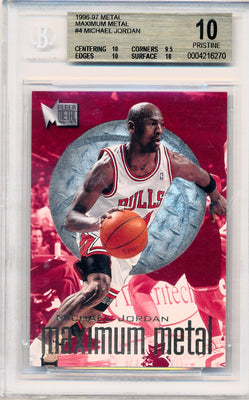 Fleer 1996-1997 Metal Maximum Metal #4 Michael Jordan 4/10 / BGS Grade 10