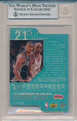 Upper Deck 1997-1998 SP Authentic Profiles 3 #P37 Tim Duncan 46/100 / BGS Grade 9