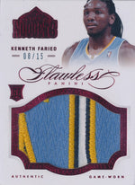 Panini 2012-2013 Flawless Ruby Jumbo Patches #2 Kenneth Faried 08/15 / BGS Grade 8