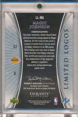 Upper Deck 2006-2007 Exquisite Collection Limited Logos #LL-MA Magic Johnson 10/50