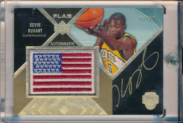 Fleer 2007-2008 Hot Prospects Rookie Autograph Patch #123 Kevin Durant 25/25