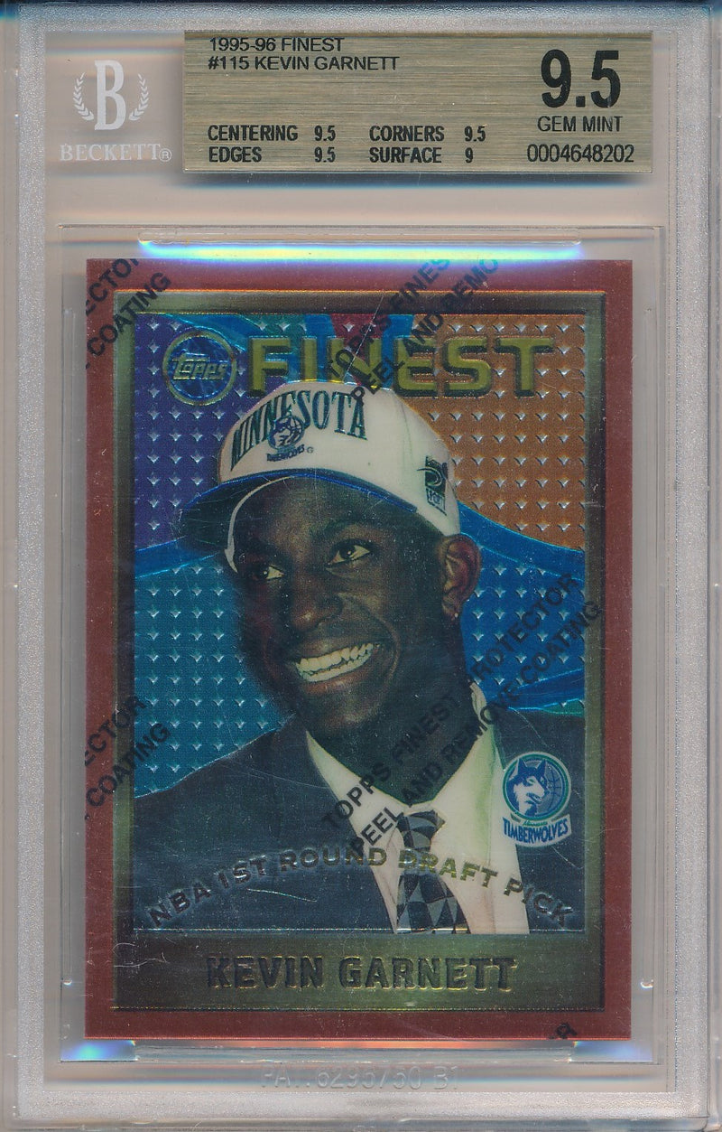 Topps 1995-1996 Finest Basketball #115 Kevin Garnett  / BGS Grade 9.5