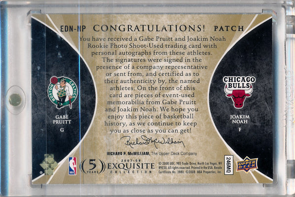 Upper Deck 2007-08 Exquisite Collection Exquisite Dual Number Pieces #EDN-NP Gabe Pruitt/Joakim Noah 7/13