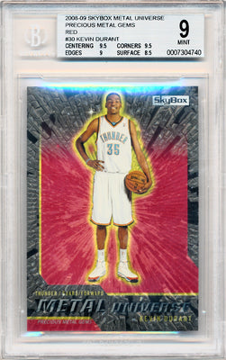 Skybox 2008-2009 Metal Universe Precious Metal Gems Red #30 Kevin Durant 41/50 / BGS Grade 9