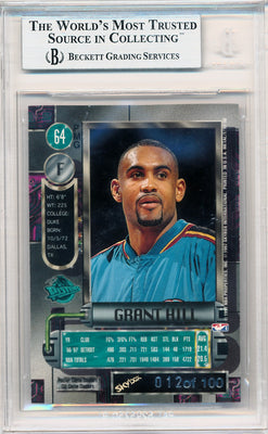 Skybox 1997-1998 Metal Universe Championship Precious Metal Gems Red #64 Grant Hill 12/100 / BGS Grade 8.5