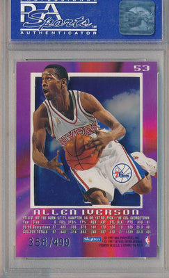 SkyBox 1996-1997 E-X2000 Credentials #53 Allen Iverson 358/499 / PSA Grade 9