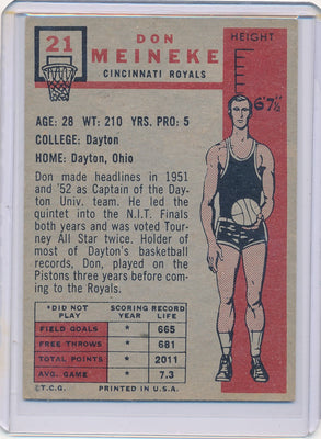 Cincinnati Royals   #21 Don Meineke